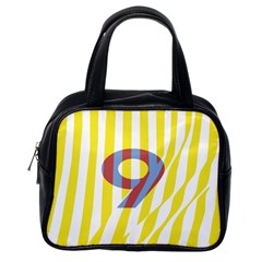 Number 9 Line Vertical Yellow Red Blue White Wae Chevron Classic Handbags (one Side) by Mariart