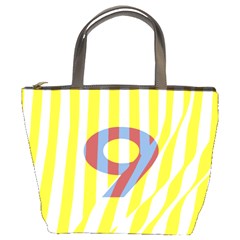 Number 9 Line Vertical Yellow Red Blue White Wae Chevron Bucket Bags by Mariart