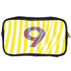 Number 9 Line Vertical Yellow Red Blue White Wae Chevron Toiletries Bags 2-side by Mariart