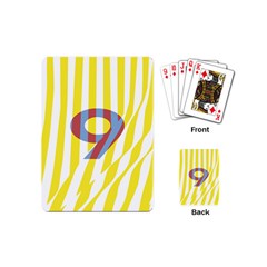 Number 9 Line Vertical Yellow Red Blue White Wae Chevron Playing Cards (mini)  by Mariart