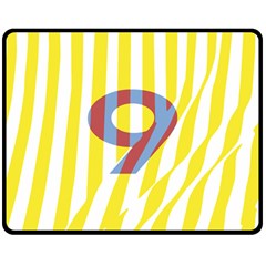 Number 9 Line Vertical Yellow Red Blue White Wae Chevron Double Sided Fleece Blanket (medium) 