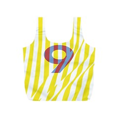 Number 9 Line Vertical Yellow Red Blue White Wae Chevron Full Print Recycle Bags (s)  by Mariart
