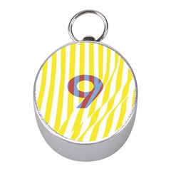 Number 9 Line Vertical Yellow Red Blue White Wae Chevron Mini Silver Compasses by Mariart