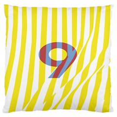 Number 9 Line Vertical Yellow Red Blue White Wae Chevron Large Flano Cushion Case (two Sides) by Mariart