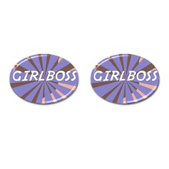 Girlboss Light Line Wave Chevron Cufflinks (oval) by Mariart