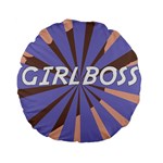 Girlboss Light Line Wave Chevron Standard 15  Premium Flano Round Cushions Front