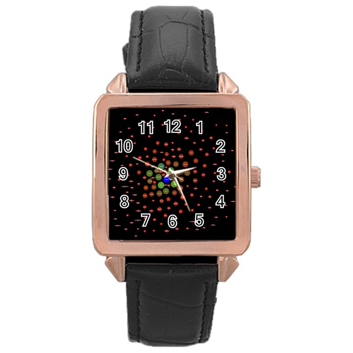 Molecular Chemistry Of Mathematical Physics Small Army Circle Rose Gold Leather Watch 