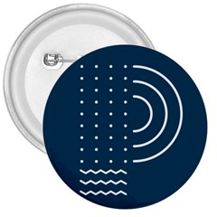 Parachute Water Blue Waves Circle White 3  Buttons