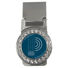 Parachute Water Blue Waves Circle White Money Clips (cz)  by Mariart