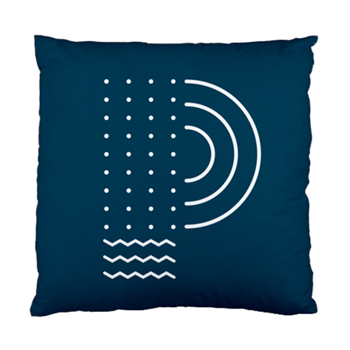 Parachute Water Blue Waves Circle White Standard Cushion Case (Two Sides)