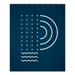 Parachute Water Blue Waves Circle White Shower Curtain 60  X 72  (medium)  by Mariart