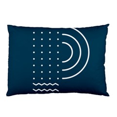 Parachute Water Blue Waves Circle White Pillow Case (two Sides)