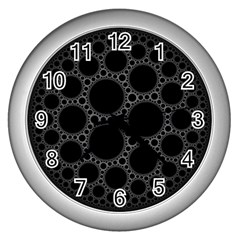 Plane Circle Round Black Hole Space Wall Clocks (silver) 