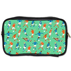 Players Football Playing Sports Dribbling Kicking Goalkeepers Toiletries Bags 2-side