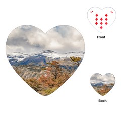 Forest And Snowy Mountains, Patagonia, Argentina Playing Cards (heart)  by dflcprints