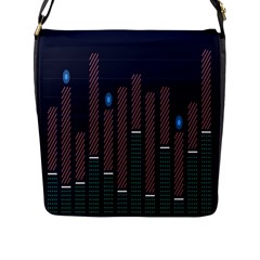 Plaid Line Circle Polka Green Red Blue Flap Messenger Bag (l)  by Mariart