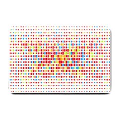 Random Sized Cube Multiple Plaid Color Rainbow Small Doormat 