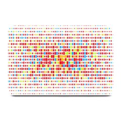 Random Sized Cube Multiple Plaid Color Rainbow Plate Mats by Mariart