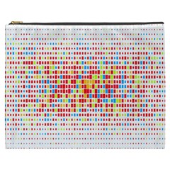 Random Sized Cube Multiple Plaid Color Rainbow Cosmetic Bag (xxxl) 