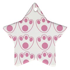 Rabbit Feet Paw Pink Foot Animals Ornament (star) by Mariart