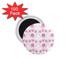 Rabbit Feet Paw Pink Foot Animals 1 75  Magnets (100 Pack)  by Mariart
