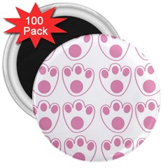 Rabbit Feet Paw Pink Foot Animals 3  Magnets (100 Pack)