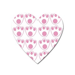 Rabbit Feet Paw Pink Foot Animals Heart Magnet by Mariart