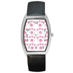 Rabbit Feet Paw Pink Foot Animals Barrel Style Metal Watch