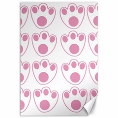 Rabbit Feet Paw Pink Foot Animals Canvas 12  X 18   by Mariart