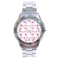 Rabbit Feet Paw Pink Foot Animals Stainless Steel Analogue Watch by Mariart