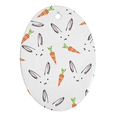 Rabbit Carrot Pattern Weft Step Face Ornament (oval)