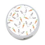 Rabbit Carrot Pattern Weft Step Face 4-Port USB Hub (Two Sides)  Front