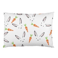 Rabbit Carrot Pattern Weft Step Face Pillow Case (two Sides) by Mariart