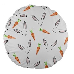 Rabbit Carrot Pattern Weft Step Face Large 18  Premium Round Cushions