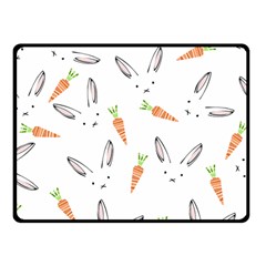 Rabbit Carrot Pattern Weft Step Face Double Sided Fleece Blanket (small) 