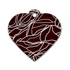 River System Line Brown White Wave Chevron Dog Tag Heart (one Side) by Mariart