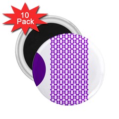 River Hyacinth Polka Circle Round Purple White 2 25  Magnets (10 Pack)  by Mariart