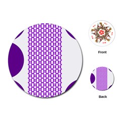 River Hyacinth Polka Circle Round Purple White Playing Cards (round) 