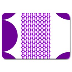 River Hyacinth Polka Circle Round Purple White Large Doormat 