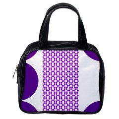 River Hyacinth Polka Circle Round Purple White Classic Handbags (one Side) by Mariart