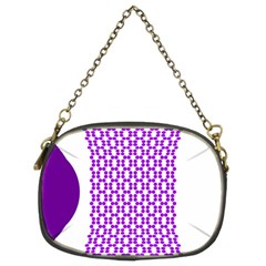River Hyacinth Polka Circle Round Purple White Chain Purses (two Sides)  by Mariart