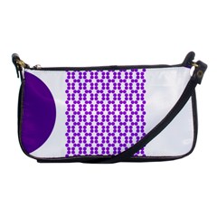 River Hyacinth Polka Circle Round Purple White Shoulder Clutch Bags by Mariart