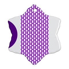 River Hyacinth Polka Circle Round Purple White Ornament (snowflake)