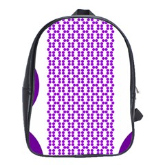 River Hyacinth Polka Circle Round Purple White School Bags (xl)  by Mariart