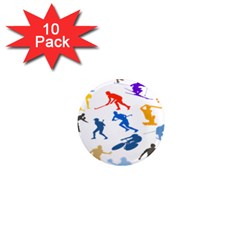 Sport Player Playing 1  Mini Magnet (10 Pack)  by Mariart