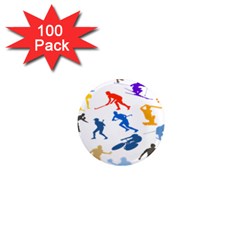 Sport Player Playing 1  Mini Magnets (100 Pack)  by Mariart