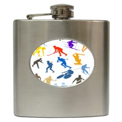Sport Player Playing Hip Flask (6 Oz) by Mariart