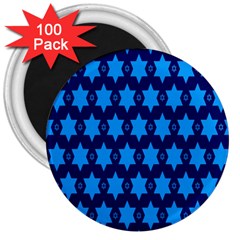 Star Blue Space Wave Chevron Sky 3  Magnets (100 Pack)