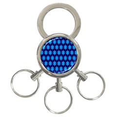 Star Blue Space Wave Chevron Sky 3-ring Key Chains