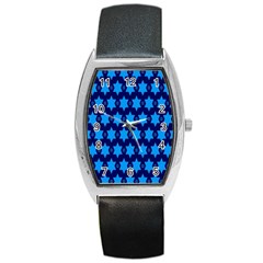 Star Blue Space Wave Chevron Sky Barrel Style Metal Watch by Mariart